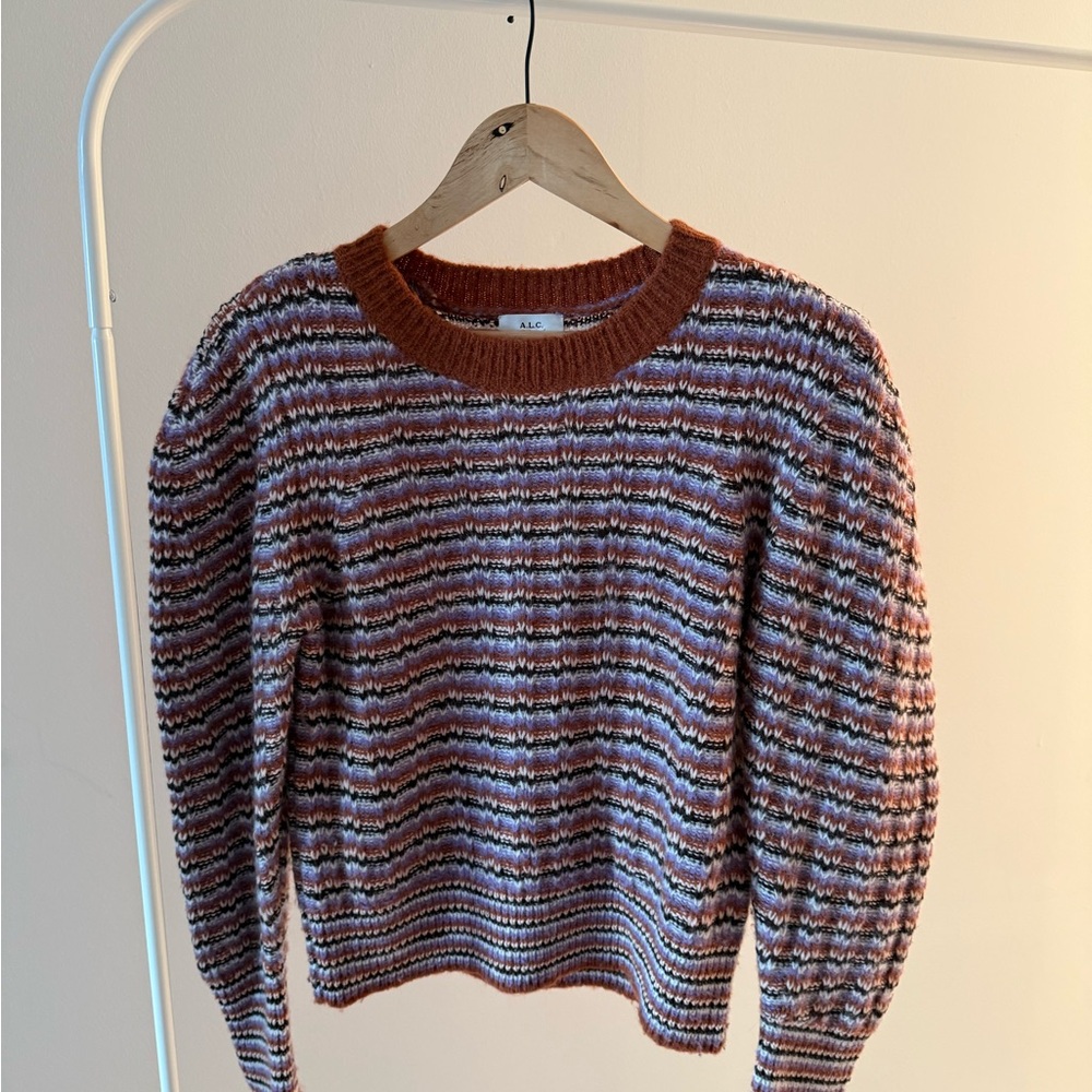A.L.C. Multicolor Striped Crew Neck Sweater